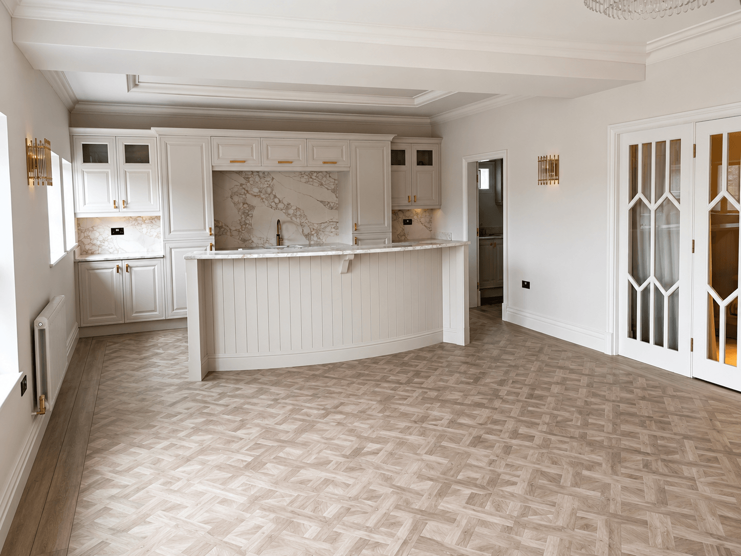 A Sophisticated Neutral Kitchen with Classic Panelling
